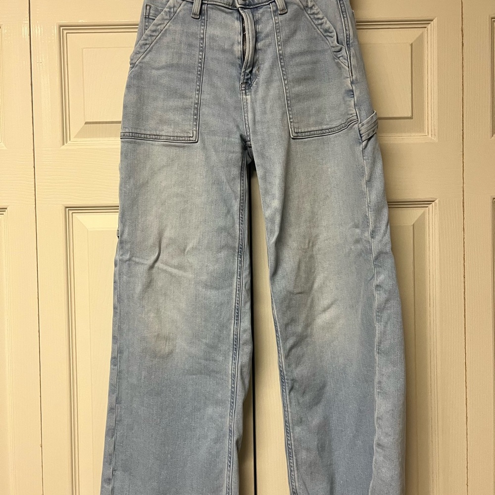 American Eagle Outfitters Light Blue Wide Leg Jeans